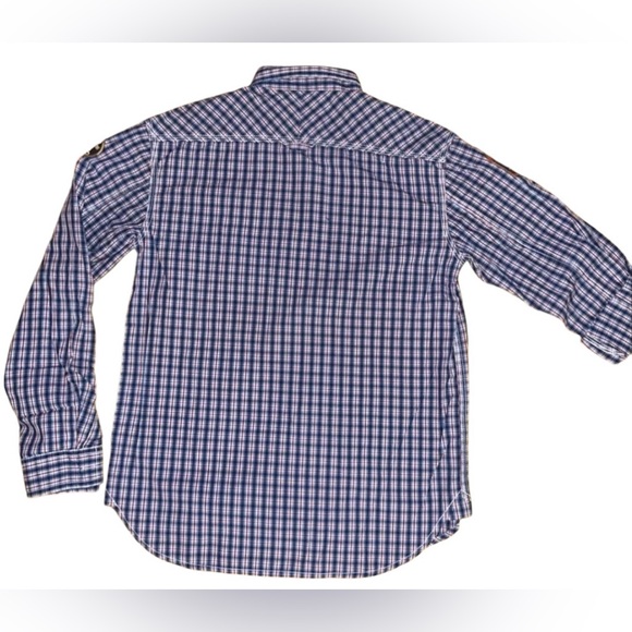 ORIGINAL HOLLYWOOD BOYS SHIRT THE JEAN PEOPLE LONG SLEEVE BLUE CHECKED  SIZE M - Picture 4 of 11